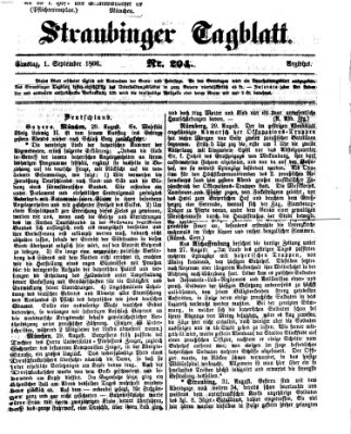 Straubinger Tagblatt Samstag 1. September 1866