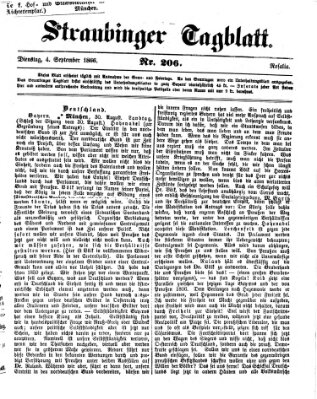 Straubinger Tagblatt Dienstag 4. September 1866