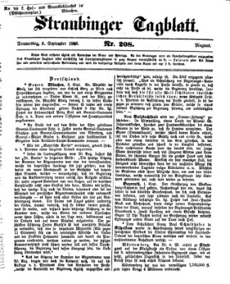 Straubinger Tagblatt Donnerstag 6. September 1866