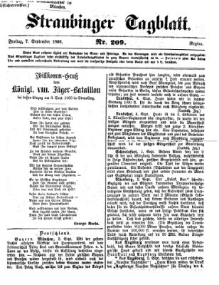 Straubinger Tagblatt Freitag 7. September 1866