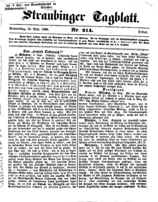 Straubinger Tagblatt Donnerstag 13. September 1866
