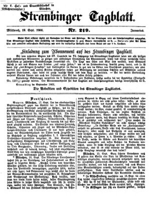 Straubinger Tagblatt Mittwoch 19. September 1866