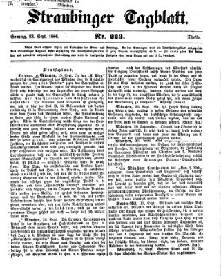 Straubinger Tagblatt Sonntag 23. September 1866