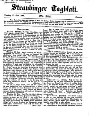 Straubinger Tagblatt Dienstag 25. September 1866