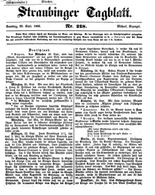 Straubinger Tagblatt Samstag 29. September 1866