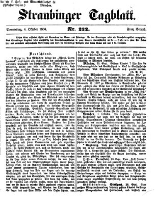 Straubinger Tagblatt Donnerstag 4. Oktober 1866