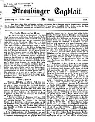 Straubinger Tagblatt Donnerstag 18. Oktober 1866