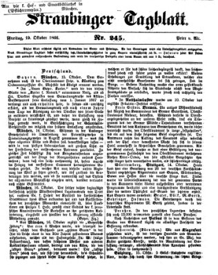 Straubinger Tagblatt Freitag 19. Oktober 1866