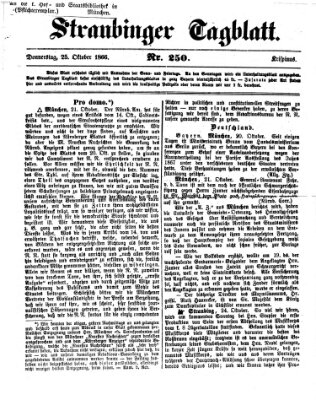 Straubinger Tagblatt Donnerstag 25. Oktober 1866