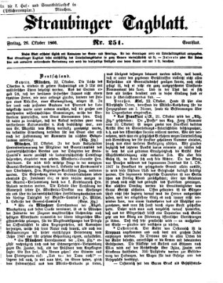 Straubinger Tagblatt Freitag 26. Oktober 1866