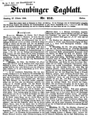 Straubinger Tagblatt Samstag 27. Oktober 1866