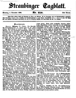 Straubinger Tagblatt Sonntag 4. November 1866