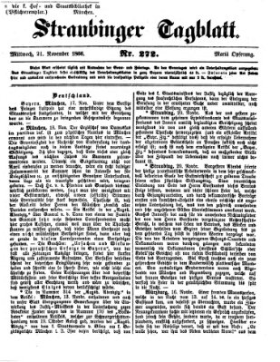 Straubinger Tagblatt Mittwoch 21. November 1866