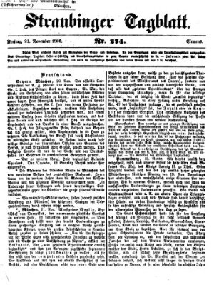 Straubinger Tagblatt Freitag 23. November 1866