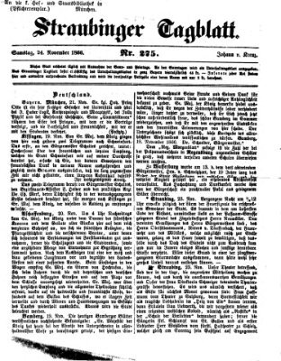 Straubinger Tagblatt Samstag 24. November 1866