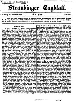 Straubinger Tagblatt Sonntag 25. November 1866