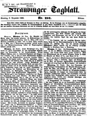 Straubinger Tagblatt Sonntag 2. Dezember 1866