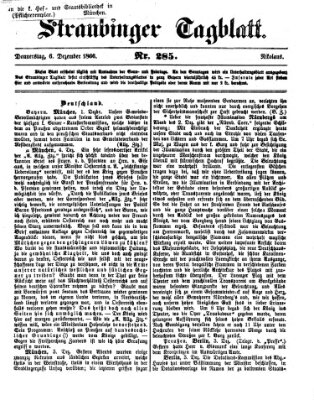 Straubinger Tagblatt Donnerstag 6. Dezember 1866