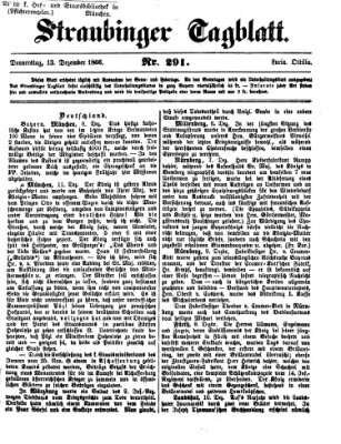 Straubinger Tagblatt Donnerstag 13. Dezember 1866