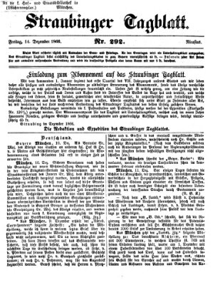 Straubinger Tagblatt Freitag 14. Dezember 1866