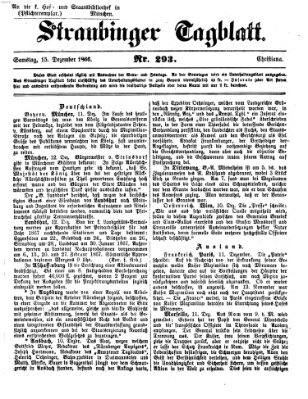 Straubinger Tagblatt Samstag 15. Dezember 1866