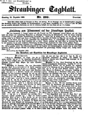 Straubinger Tagblatt Samstag 22. Dezember 1866