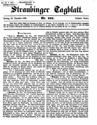 Straubinger Tagblatt Freitag 28. Dezember 1866