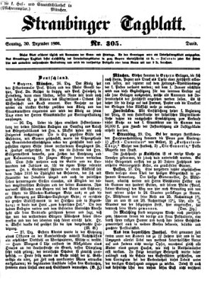 Straubinger Tagblatt Sonntag 30. Dezember 1866