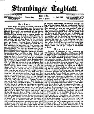 Straubinger Tagblatt Donnerstag 11. Juli 1867