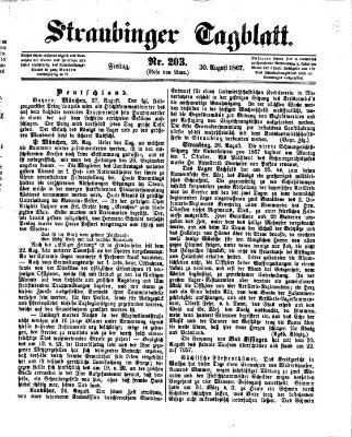 Straubinger Tagblatt Freitag 30. August 1867