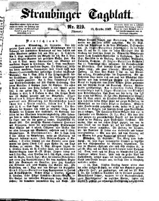 Straubinger Tagblatt Mittwoch 18. September 1867