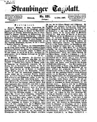 Straubinger Tagblatt Mittwoch 2. Oktober 1867