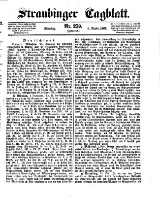 Straubinger Tagblatt Dienstag 5. November 1867