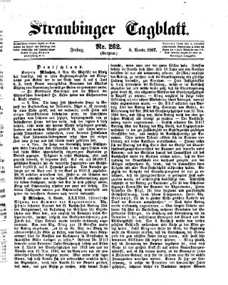 Straubinger Tagblatt Freitag 8. November 1867