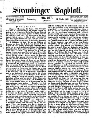 Straubinger Tagblatt Donnerstag 14. November 1867