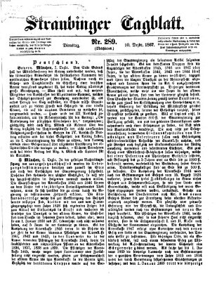 Straubinger Tagblatt Dienstag 10. Dezember 1867