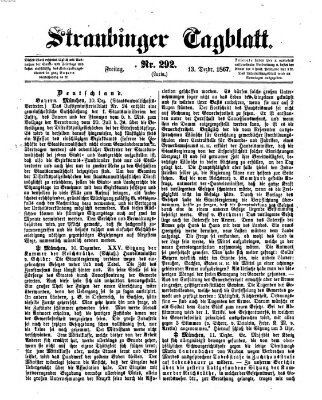 Straubinger Tagblatt Freitag 13. Dezember 1867