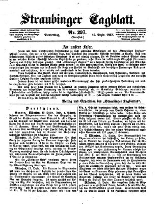 Straubinger Tagblatt Donnerstag 19. Dezember 1867