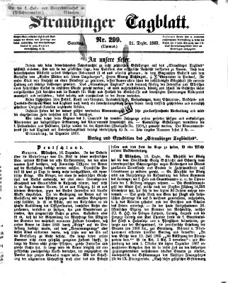 Straubinger Tagblatt Samstag 21. Dezember 1867