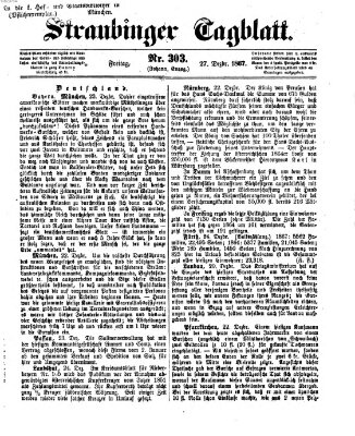 Straubinger Tagblatt Freitag 27. Dezember 1867