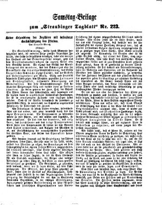 Straubinger Tagblatt Sonntag 22. September 1867