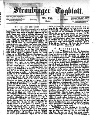 Straubinger Tagblatt Samstag 4. Juli 1868