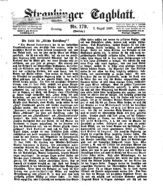 Straubinger Tagblatt Sonntag 2. August 1868