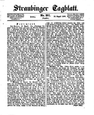 Straubinger Tagblatt Freitag 28. August 1868