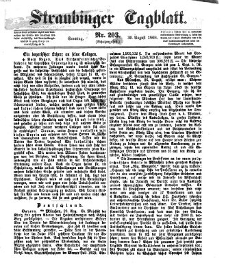 Straubinger Tagblatt Sonntag 30. August 1868