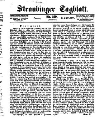 Straubinger Tagblatt Samstag 19. September 1868