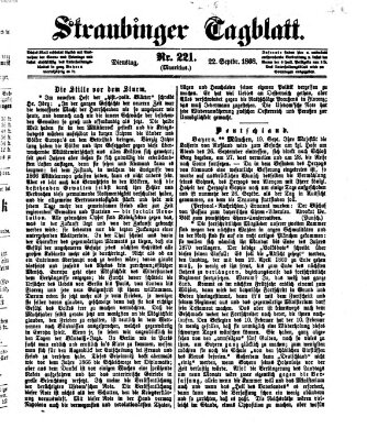 Straubinger Tagblatt Dienstag 22. September 1868