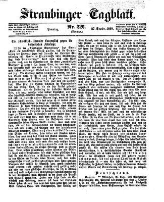 Straubinger Tagblatt Sonntag 27. September 1868