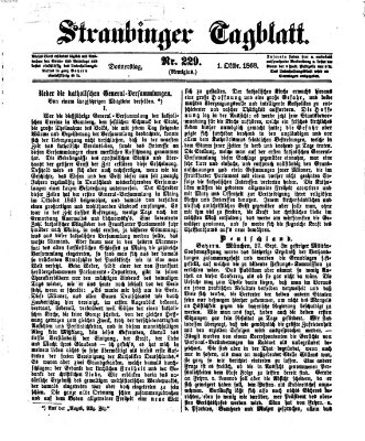 Straubinger Tagblatt Donnerstag 1. Oktober 1868