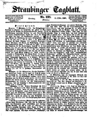 Straubinger Tagblatt Sonntag 11. Oktober 1868